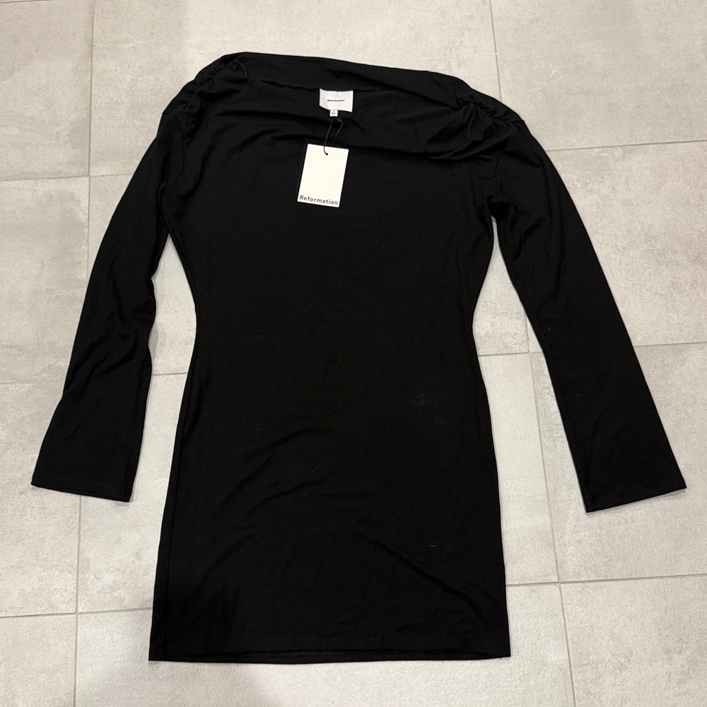 Reformation Eveline Long-Sleeve Knit Mini Dress Made in USA - Picture 4 of 9